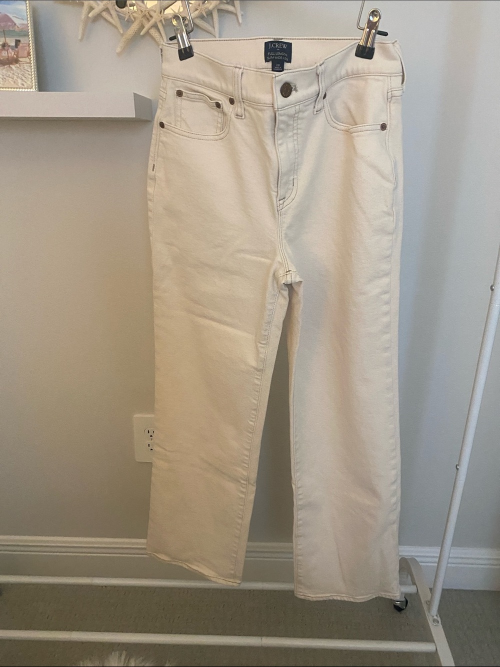 J. Crew Off-White slim Wide-Leg Jeans